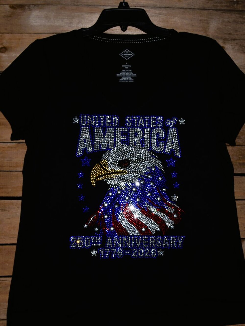 America's 250th Birthday 4th of July rhinestone shirt sz XS S M L XL XXL 1X 2…